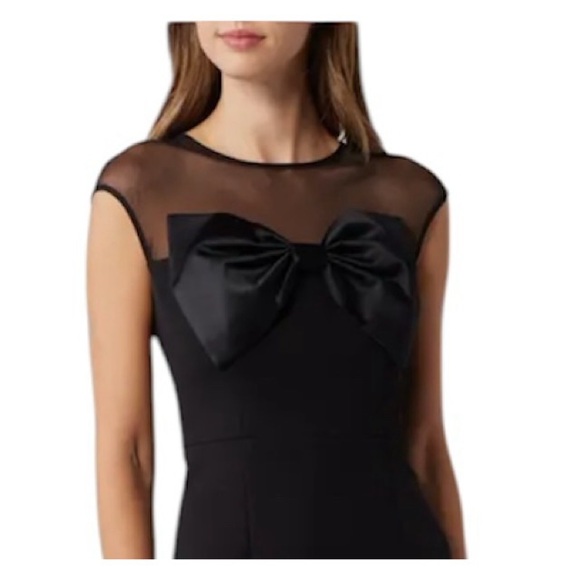 Fashion to Figure Black Mini Sheath Dress with Crew Neck Mesh Design Size 1X - Picture 1 of 7
